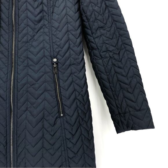 LAUNDRY By Shelli Segal Reversible Quilted Jacket Navy Blue S - Picture 4 of 10